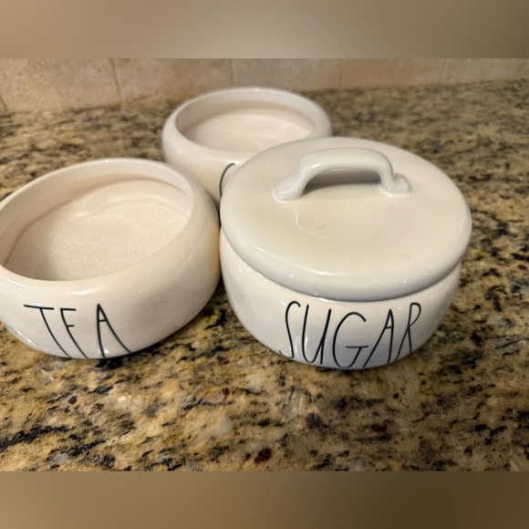 Rae Dunn Artisan Collections br Magenta Canister Set COFFEE SUGAR TEA - NEW - Picture 4 of 5